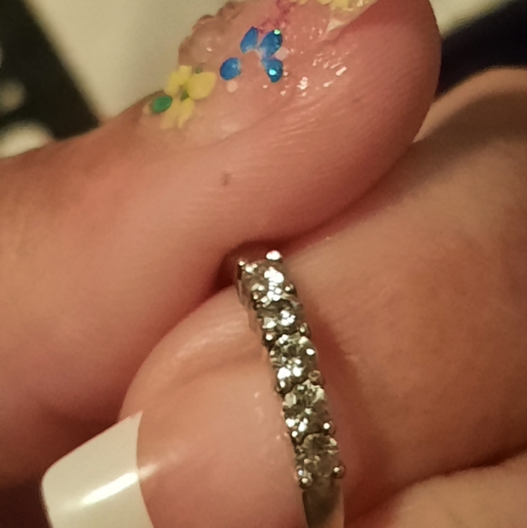 GENUINE SOLID 14K WHITE GOLD GENUINE .27 CTTW DIAMOND ANNIVERSARY WEDDING RING - Picture 1 of 10